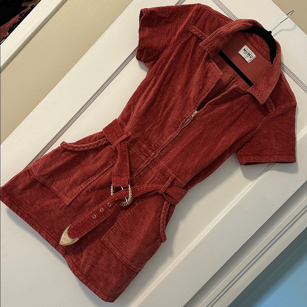 Show Me Your MuMu Red Corduroy Mini Dress